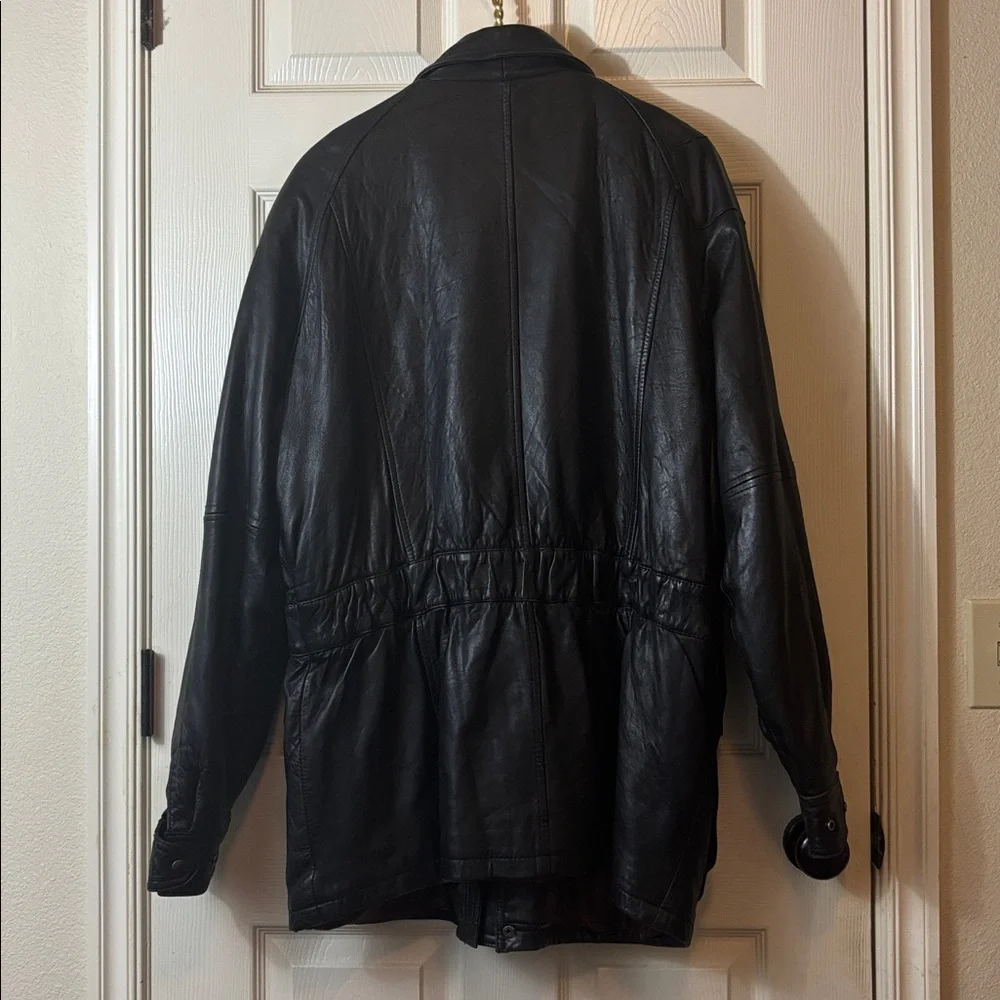Pelle Cuir G-III Men's Black 100%Leather Military Jacket